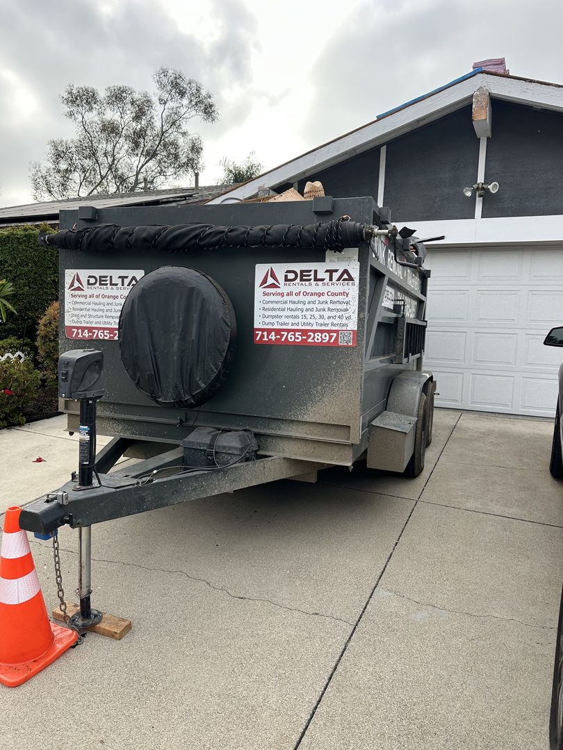 Real Delta trailer rental on a driveway in Aliso Viejo, California