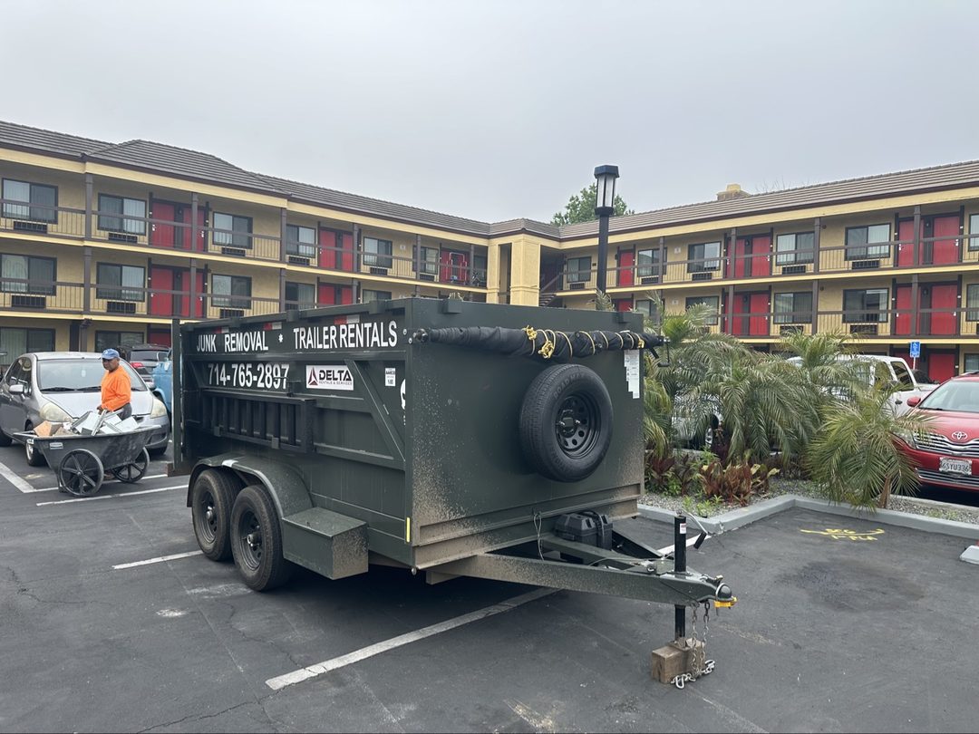Real Delta trailer rental at a job site in Anaheim, California