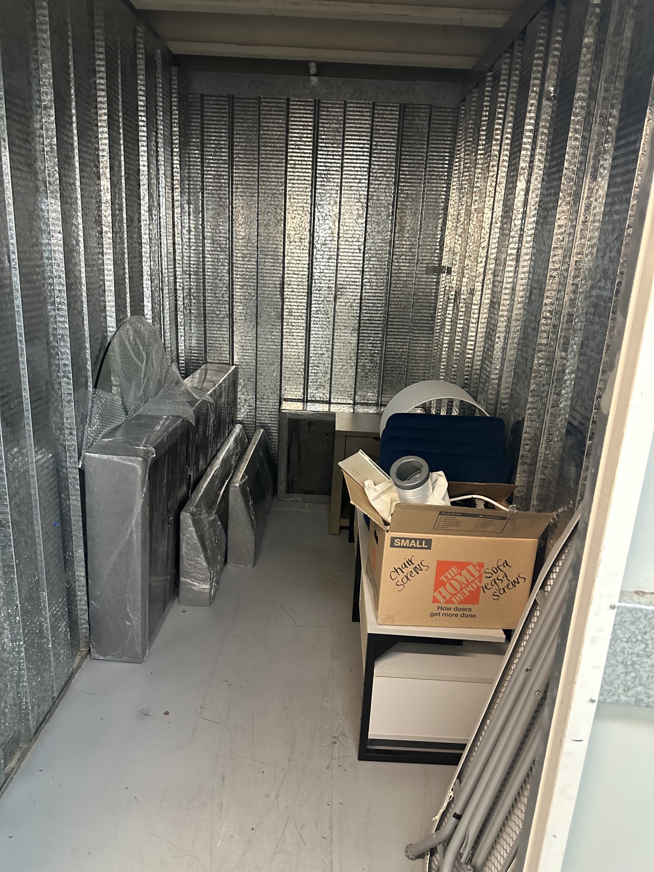 Packed storage unit before a complete Delta clean-out in Chino