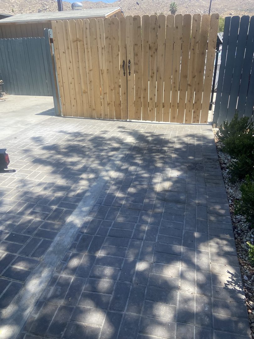 After: brick pavers cleared after Delta's construction debris cleanup in Cypress, California