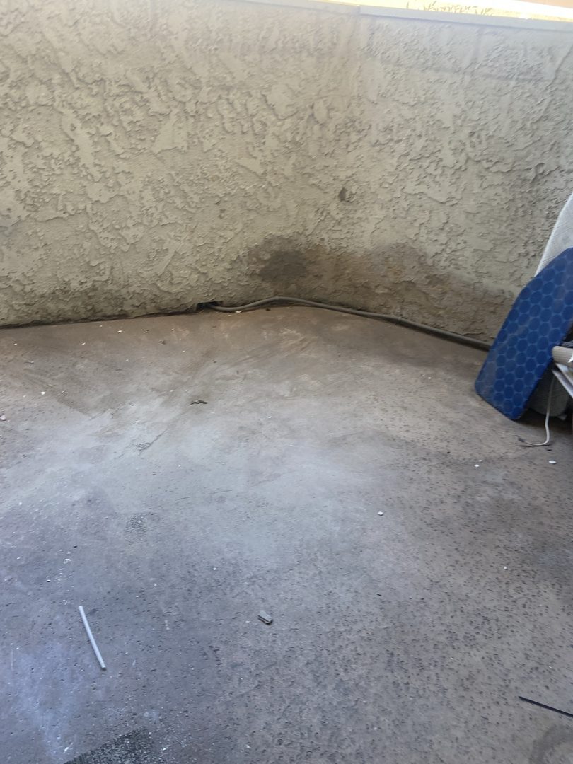 After: patio cleared after Delta's construction cleanup in Fountain Valley, California